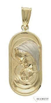 Złoty medalik prostokątny 375 z Matką Boską Częstochowską ZA 308 375as.jpg